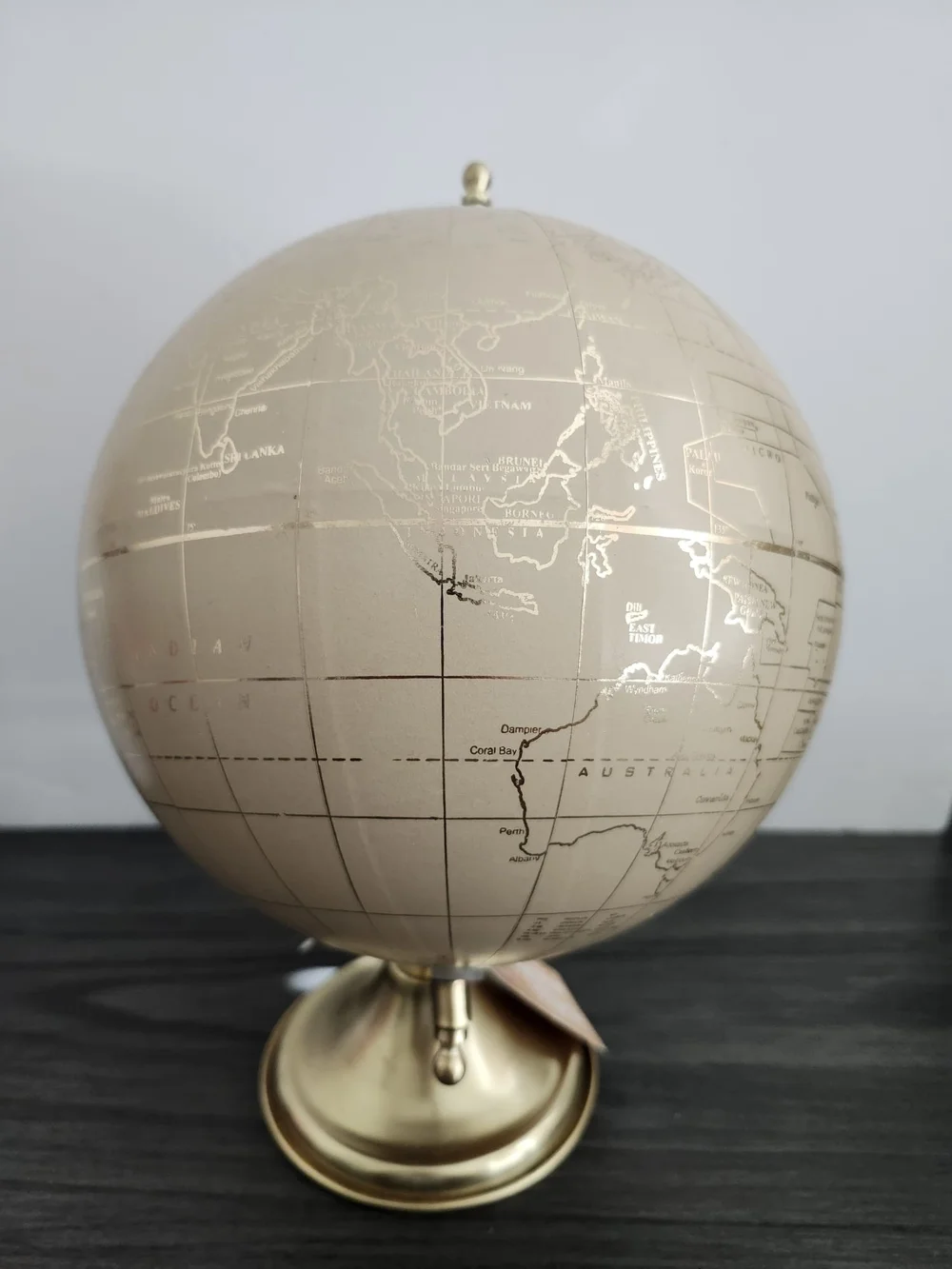 Decorative Accent Globe in Gold and Cream - Classic Home Accent